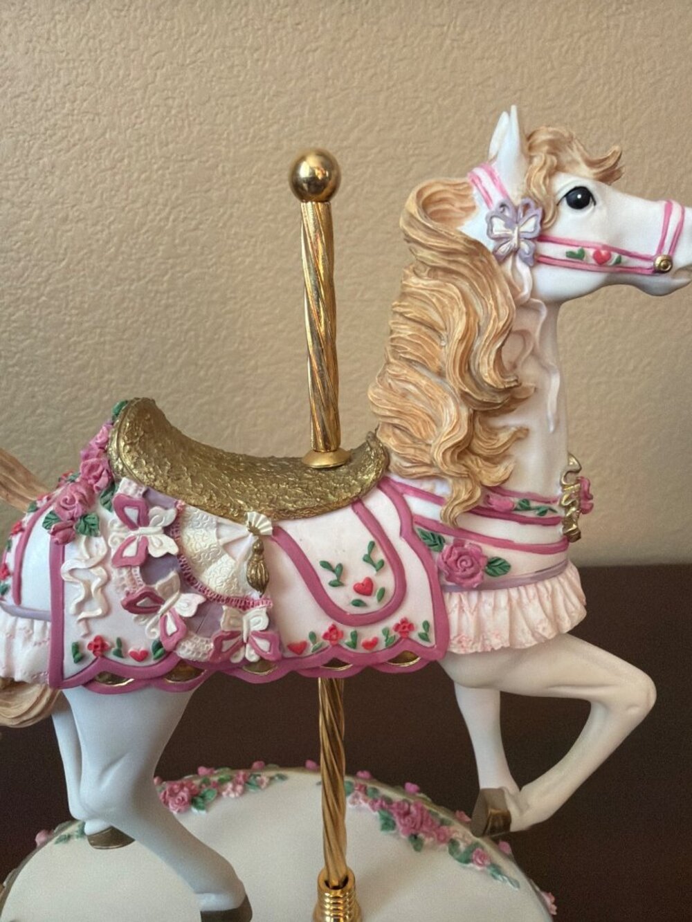 1996 San Francisco Music Box Carousel Horse Roses Butterflies All I Ask of You - Picture 15 of 15